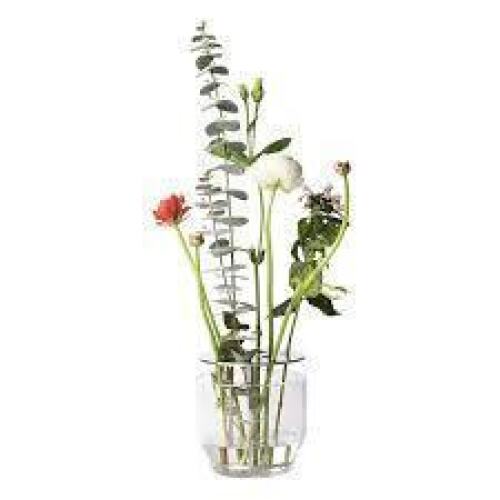 4 X BRAND NEW IN BOX FRITZ HANSON IKEBANA VASE IN GLASS / STAINLESS STEEL IN SIZE SMALL DIAM 12 CM X H 13 CM - RRP EACH &pound;82