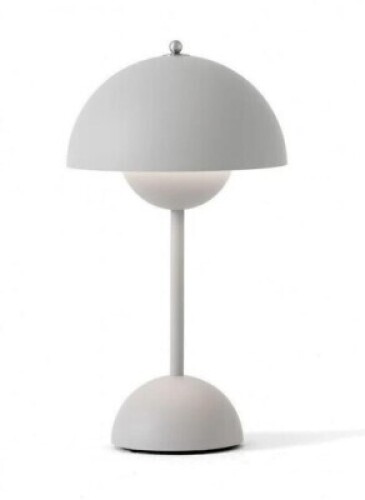 3 X BRAND NEW BOXED FLOWERPOT VP9 VERNER PANTON 1968 TABLE LAMP IN 3 DIFFERENT COLOURS - MATT LIGHT GREY - GREY BEIGE - VERMILION RED - RRP EACH &pound;165 - TOTAL RRP &pound;495 IN 3 BOXES