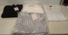 40 X BRAND NEW MIXED CLOTHING LOT CONTAINING MISSGUIDED CREW-NECK LONG SLEEVE TOP IN BLACK ALL IN SIZE MEDIUM , MISSGUIDED FLARE OVERSIZED T-SHIRT WITH PANTS SET IN GREY IN SIZES 18,24 , V-NECK RELAXED TEE IN GREY IN SIZE 40 , TALL TAILORED SKINNY BLAZER 