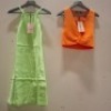 40 X BRAND NEW MISSGUIDED CLOTHING LOT CONTAINING 20 FRONT CROP TOP CO-ORD IN ORANGE ALL IN SIZE SMALL , 20 PETITE RIB RACER NECK MINI DRESS MINT ALL IN SIZE 6 IN TWO TRAYS (NOTE TRAYS NOT INCLUDED)