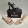 30 X BRAND NEW WOMENS MISSGUIDED SHOES CONTAINING BARELY THERE SQUARE TOE HIGH HEEL IN WHITE , PERSPEX COURT SHOE IN CLEAR , FAUX LEATHER PLATFORM STRAPPY SANDAL IN PINK ETC ALL IN SIZE 8