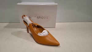 20 X IDEAL WOMENS STILETTO SHOES ALL IN CAMEL IN SIZES 3 AND 4 ON HALF A BAY
