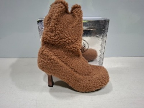 16 X BRAND NEW MELLISA FUR HIGH HEEL IN CAMEL IN SIZES 3 ON HALF A BAY