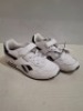 12 X BRAND NEW KIDS REEBOK TRAINERS IN WHITE/BLACK/RED ALL IN SIZE UK 2.5 IN ONE TUB (NOTE - TUBS NOT INCLUDED)