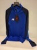 14 X BRAND NEW NEW BALANCE HALF ZIP TOP IN BLUE ALL IN SIZE SMALL IN ONE TRAY (NOTE - TRAYS NOT INCLUDED)