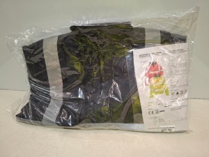 32 X BRAND NEW CREATER AND DESTROY BLACK HI VIS BOMBER JACKETS IN SIZE M-XL IN 4 BOXES