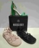 30 X BRAND NEW WOMENS MISSGUIDED SHOES CONTAINING PERSPEX COURT SHOE IN CLEAR , HIGH HEEL BLOCK BARELY THERE SANDAL IN SAND , ASSYM STRAPPY HIGH HEEL SANDAL IN BLACK ETC ALL IN SIZE 7