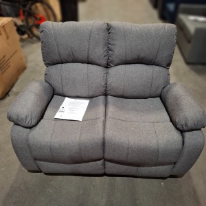 1 X BRAND NEW HOME LIFE HL FABRIC RECLINER 2 SEATER IN GREY