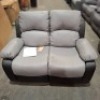 1 X BRAND NEW HOME LIFE HL FAUX LEATHER RECLINER 2 SEATER IN BLACK/GREY