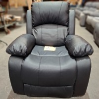 1 X HOME LIFE ARMCHAIR IN FAUX LEATHER IN BLACK (NOTE CUSTOMER RETURNS - DAMAGE TO LEFT ARM REST)