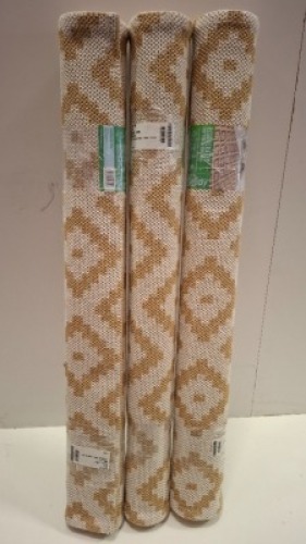 12 X BRAND NEW RE-LAY REGENERATED COTTON - BLEND RUGS IN MUSTARD IN SIZE 100 X 150 CM