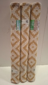 12 X BRAND NEW RE-LAY REGENERATED COTTON - BLEND RUGS IN MUSTARD IN SIZE 100 X 150 CM