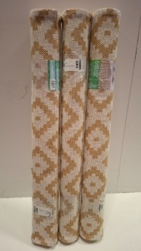 12 X BRAND NEW RE-LAY REGENERATED COTTON - BLEND RUGS IN MUSTARD IN SIZE 100 X 150 CM