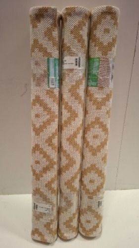 12 X BRAND NEW RE-LAY REGENERATED COTTON - BLEND RUGS IN MUSTARD IN SIZE 100 X 150 CM