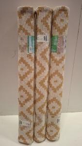 12 X BRAND NEW RE-LAY REGENERATED COTTON - BLEND RUGS IN MUSTARD IN SIZE 100 X 150 CM