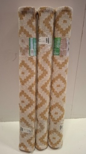 12 X BRAND NEW RE-LAY REGENERATED COTTON - BLEND RUGS IN MUSTARD IN SIZE 100 X 150 CM