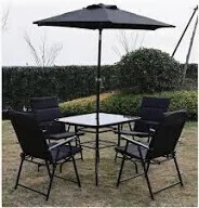 1 X BRAND NEW STUDIO SHANGHAI 8 PIECE DINING SET IN BLACK