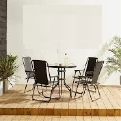 1 X STUDIO OXFORD 5PC PATIO SET TO INCLUDE 4 CHAIRS AND ONE TABLE
