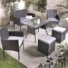 1 X STUDIO FIJI DINING SET 43 IN BLACK IN TWO BOXES (NOTE BOX DAMAGE CUSTOMER RETURNS )