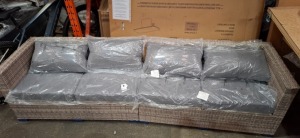 2 X RATTAN OUT DOOR 2 SEATER SOFAS
