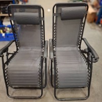 1 X PAIR OF ROYALE LOUNGERS IN BLACK / GREY