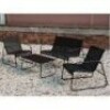 1 X STUDIO 4PC SLING LOUNGE SET IN BLACK TO INCLUDE LOVESEAT , TWO CHAIRS , AND SMALL COFFEE TABLE IN ONE BOX (NOTE BOX DAMAGE - CUSTOMER RETURNS )