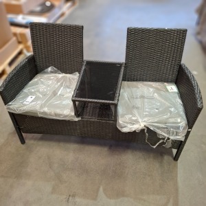1 X STUDIO GLENDALE LOVE SEAT IN BLACK PRE - BUILT