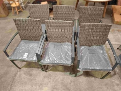 6 X BRAND NEW OUTDOOR CHAIRS IN GREY