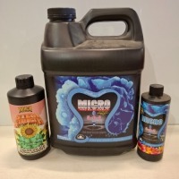 36 X BRAND NEW MIXED GARDEN FERTILIZER LOT CONTAINING FUTURE HARVEST MICRO 5-0-2 500ML, 3 PART FORMULA , INDICA NUTRIENTS STEM STRENGTH LIQUID SILICA SUPPLEMENTS 1L , FUTURE HARVEST MICRO HARD WATER FORMULA 5-1-2 10L IN ONE TRAY (NOTE TRAYS NOT INCLUDED)