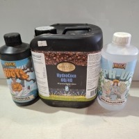 17 X BRAND NEW MIXED GARDEN FERTILIZER LOT CONTAINING GOLD LABEL HYDRO COCO 60/40 NUTRIENT SOLUTIONS B , INDICA NUTRIENTS AFGHAN NECTAR RESIN AND SMELL ENHANCER , INDICA NUTRIENTS KASHMIRE ROOTS MICROBIO STIMULANT ETC IN ONE TRAY (NOTE - TRAYS NOT INCLUDE
