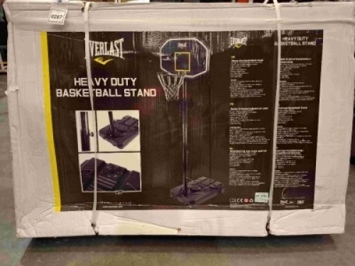 2 X EVERLAST HEAVY DUTY BASKETBALL STANDS ADJUSTED HEIGHT 2.0M TO 3.05M RING DIAM 45 CM PE BACKBORAD 109 X 71 PE BASE 108 X 74 X 17CM PORTABLE 2 WHEEL BASE HOLDS ( NOTE CUSTOMER RETURNS - UNKNOWN CONDITION STILL FACTORY SEALED )