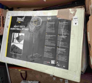 2 X EVERLAST HEAVY DUTY BASKETBALL STANDS ADJUSTED HEIGHT 2.0M TO 3.05M RING DIAM 45 CM PE BACKBORAD 109 X 71 PE BASE 108 X 74 X 17CM PORTABLE 2 WHEEL BASE HOLDS ( NOTE CUSTOMER RETURNS - UNKNOWN CONDITION BOX DAMAGED )