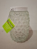 60 X BRAND NEW GARDEN AND OUTDOOR LIVING MOSAIC BEADED JARS WITH 10 LEDS IN WHITE