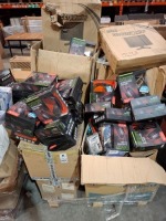 LARGE AMOUNT OF MIXED ELECTRICAL EQUIPMENT CONTAINING DYNAMODE DH-878 STEREO HEADSET WITH SURROUND SOUND , 4-PORT HIGH SPEED USB 2.0 HUB , LCD CCTV MONITOR 19 RESOLUTION 1280X1024 ETC ON ONE PALLET (NOTE - CUSTOMER RETURNS)