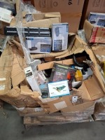 LARGE AMOUNT OF MIXED ELECTRICAL EQUIPMENT CONTAINING DYNAMODE HDMI SPLITTER , DYANMODE MX-878 USB HEADSET WITH SURROUND SOUND , DYNAMODE 300MBPS WIRELESS ROUTER WITH ADSL2 + MODEM , 6- CHANNEL PCI SOUND CARD ETC ON ONE PALLET (NOTE - CUSTOMER RETURNS)