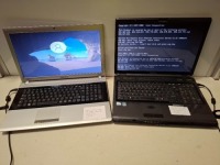 2 X MIXED LAPTOP LOT CONTAINING 1 TOSHIBA L350 17 SCREEN LAPTOP WITH CHARGER AND 1 SAMSUNG RV720 LAPTOP 17 SCREEN INTEL CORE I3 250GB HDD WINDOWS 10 WITH CHARGER