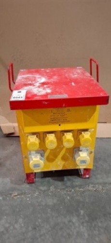 1 X ELECTRO - WIND 230V 50HZ INPUT TO 110V 10KVA CONTINUOUS RATED SITE TRANSFORMER - ( NOTE USED ON EBAY RRP &pound;220 )