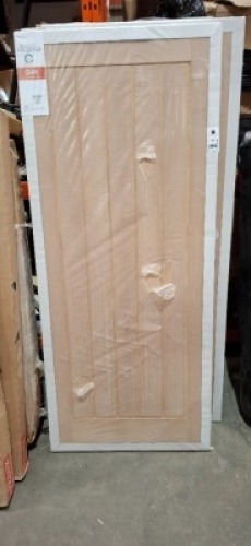 6 X BRAND NEW DEANT COMMERCIAL FIRE DOORS IN OAK IN SIZE 1981 X 838 X 45 MM - WEIGHT 47 KG (NOTE SOME SLIGHT SCRATCHES )