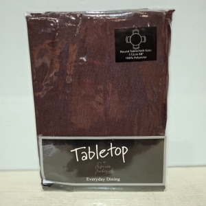 96 X BRAND NEW TABLECLOTH BY THOMAS FREDRICK IN BROWN IN SIZE 172 X 68 CM IN 4 BOXES