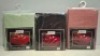 62 X BRAND NEW MIXED CLASSIC TABLE CLOTHS 25 IN BLACK OVAL IN SIZE 178 X 274 CM 25 IN MEADOW GREEN IN SIZE 178 X 229 12 IN DUSKY PINK IN SIZE 178 X 356 IN 3 BOXES