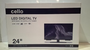 1 X BOXED CELLO 24 INCH LED TV WITH BUILT - IN SATELLITE TUNER - SNCB1422400410 - (PLEASE NOTE REFURBISHED GRADE A)