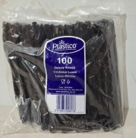 760 X BRAND NEW PACKS OF 100 PLASTICO DELUXE PLASTIC KNIVES ON A FULL PALLET ( NOTE BOXES ARE IN POOR CONDITION - PRODUCT IS SEALED & SOUND )