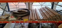LARGE MIXED LOT CONTAINING BUILDING MATERIALS IE 20 INSULATING PAPER COATED WITH ALUMINIUM FOIL AS A VAPOUR BARRIER ROLLS , VARIOUS DRY WALL SUPPORT BARS , 3 RUBBER BUBBLE SEAL TUBES , DUST EXTRACTOR ETC OVER 5 BAYS