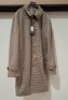 4 X BRAND NEW LIGHT GREY - BROWN TAUPE DAN JOHN COATS, CAPPOTTO MONOPETTO IN PIED SE POULE IN VARIOUS SIZES TO INCLUDE - 1 X SIZE 48, 1 X SIZE 52, 1 X SIZE 54 & 1 X SIZE 56 - RRP &pound;159.99 PER COAT.