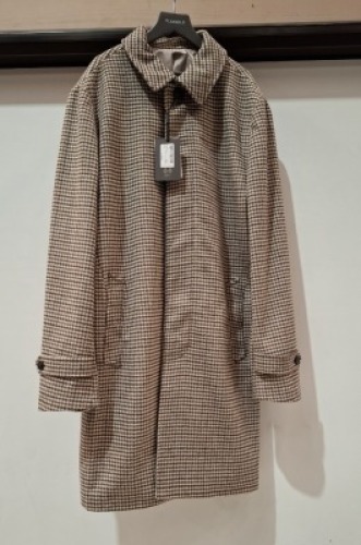 3 X BRAND NEW LIGHT GREY - BROWN TAUPE DAN JOHN COATS, CAPPOTTO MONOPETTO IN PIED SE POULE IN VARIOUS SIZES TO INCLUDE - 1 X SIZE 50, 1 X SIZE 52 & 1 X SIZE 56 - RRP &pound;159.99 PER COAT.