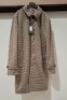 3 X BRAND NEW LIGHT GREY - BROWN TAUPE DAN JOHN COATS, CAPPOTTO MONOPETTO IN PIED SE POULE IN VARIOUS SIZES TO INCLUDE - 1 X SIZE 50, 1 X SIZE 52 & 1 X SIZE 56 - RRP &pound;159.99 PER COAT.