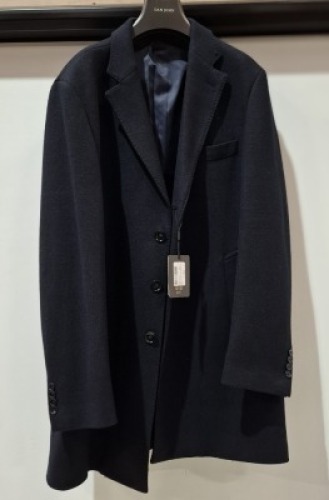 3 X BRAND NEW NAVY BLUE DAN JOHN COAT IN VARIOUS SIZES TO INCLUDE - 1 X SIZE 44, , 1 X SIZE 52 & 1 X SIZE 60 - RRP &pound;159.99 PER COAT.