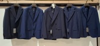 5 X BRAND NEW NAVY BLUE DAN JOHN BLAZERS IN VARIOUS STYLES AND SIZES TO INCLUDE - 2 X SIZE 46 - RRP &pound;99.99 PER BLAZER & 3 X SIZE 48 RRP 1 X &pound;99.99, 1 X &pound;109.99 & 1 X &pound;229.99.