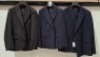 3 X BRAND NEW DAN JOHN BLAZERS IN VARIOUS STYLES AND SIZES TO INCLUDE - 1 X BLACK BLAZER IN SIZE 48 - RRP 159.99 & 2 X NAVY BLUE BLAZERS IN SIZES 44 & 60 - RRP 109.99 PER BLAZER.