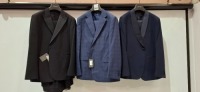 3 X BRAND NEW DAN JOHN BLUE FULL SUITS IN SIZES 56-54 RRP-&pound;179.99 PP